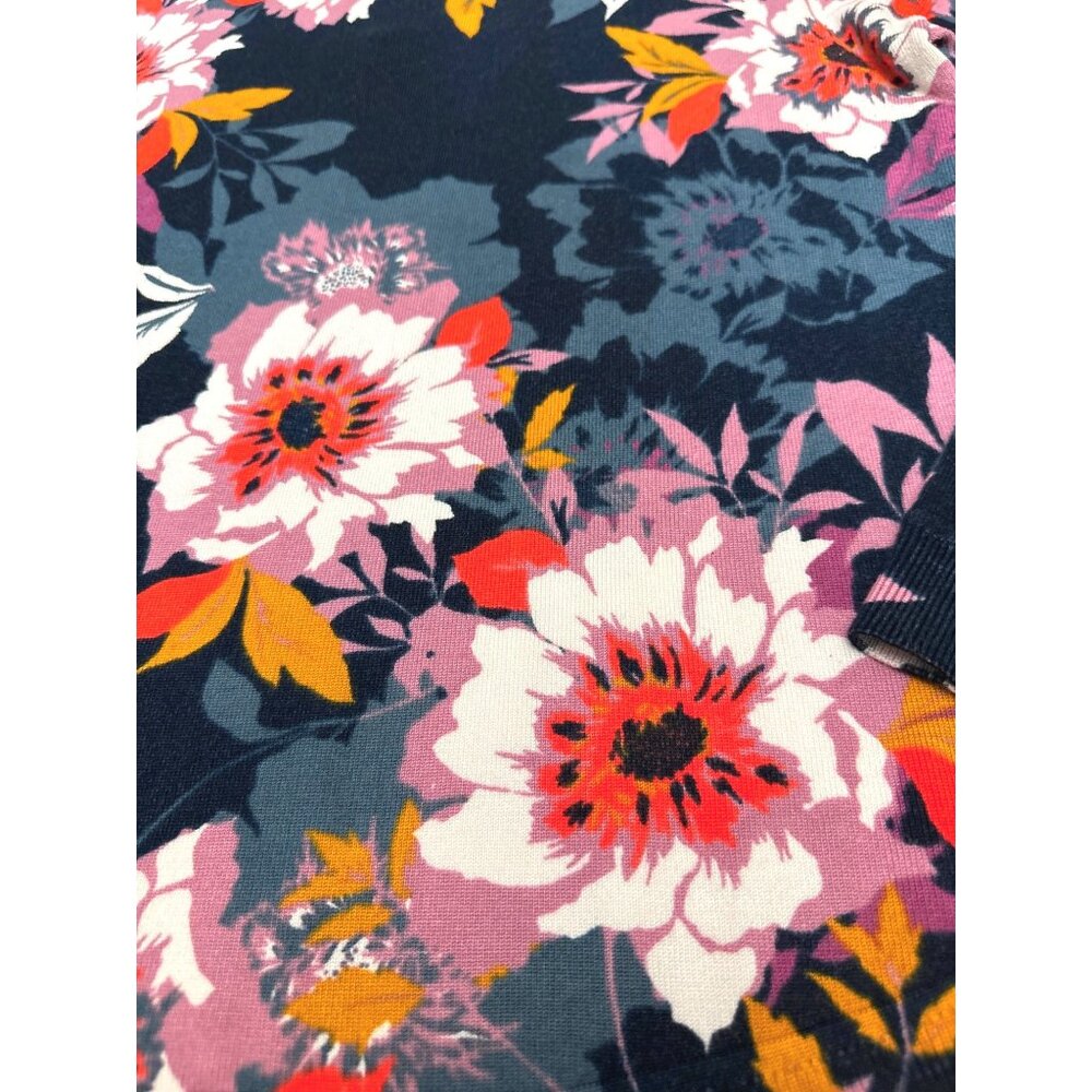 Cable & Gauge Floral Print Rayon Nylon Blend Long Sleeve Sweater M - Picture 9 of 9